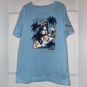 Hurley Light Blue Surf Monkey Tee Medium 10-12y